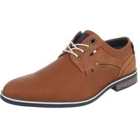 Coolwalk Herrenschuh Schnürer Casual aus Textil und Synthetik Schnürschuh (91917930) Blockabsatz Schnürer in Camel