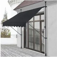 pro.tec Klemmmarkise »Stem« ohne Bohren Stahlgestell 150x120x220-309 cm Schwarz