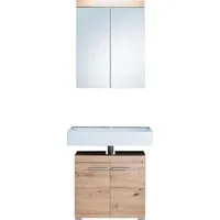 welltime Badmöbel-Set Avena, (Set, 2-St), Badezimmermöbel - Waschbeckenunterschrank und Spiegelschrank
