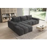 PROMETO Möbel Ecksofa Cento Couch L-Form,Sofa Links/Rechts Teddy-Bouclé, Web oder Cord-Stoff