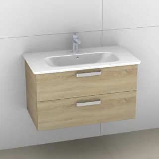 Artiqua 412 Waschtischunterschrank für Softmood T0558, Castello Eiche quer NB, 412-WU2L-I35-7134-426 412-WU2L-I35-7134-426