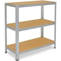 shelfplaza Schwerlastregal HOME, 90x80x40cm verzinkt, 3 Böden, Kellerregal, Garagenregal, Steckregal