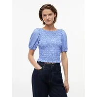 Tommy Jeans Kurzarmbluse TJW SMOCKED SS BLOUSE Baumwolle, Puffärmel