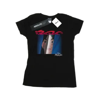Disney - "Mulan Face Peep" T-Shirt für Damen (Schwarz)
