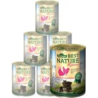 Dehner Best Nature Kitten Geflügelherzen / Reis, 6 x 400 g Dose Geflügel, Nassfutter für: Katze, Nassfutter für junge Katzen