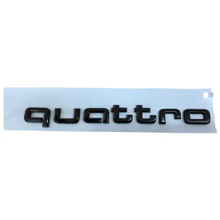 Original Audi Black Edition quattro Emblem Schriftzug Logo Emblem in Schwarz glänzend für das Heck / Hinten selbstklebend