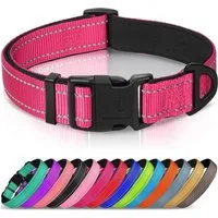 LuxusKollektion Hunde-Halsband Hundehalsband Gepolstert Neopren Verstellbar S (1er Pack) Rosa