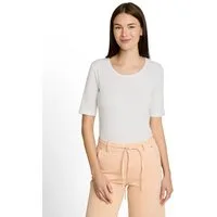 TOM TAILOR T-Shirt Sommershirt mit tiefem Rundhalsausschnitt, unifarben
