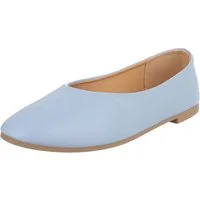 Ital-Design Minimalistische Damen Ballerinas für Alltag und Freizeit Ballerina (91554517) Blockabsatz Klassische Ballerinas in Hellblau