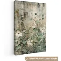 OneMillionCanvasses® Leinwandbild Blumen - Blätter - Abstrakt - Modern, Fotodruck (1 St), Leinwand Canvas Wandbild, Wanddekoration 20x30 cm