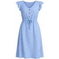 ITALY VIBES Midikleid - Freizeitkleid - sommerliches Kleid Damen - Midikleid - mit Bindegürt ONE SIZE / passend für Größe XS - L