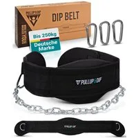 Pullup & Dip Dip-Gürtel Dip Gürtel mit Kette, 3 Karabinern und einzigartigen Klappen