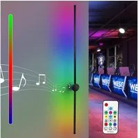 Nettlife LED Wandleuchte LED Wandleuchte RGB -100 cm Schwarz, LED fest integriert, RGB, für Wohnzimmer Schlafzimmer
