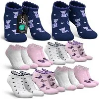MEDOLY Sneakersocken für Kinder (10 Paar) Socken Mädchen & Jungen, aus 72% Baumwolle - ohne einschneidenden Bund