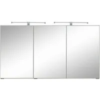 welltime Spiegelschrank "Trento", Badezimmerschrank, Badmöbel Breite 120 cm, mit 3D-Effekt, Spiegeltüren, inklusive LED-Beleuchtung