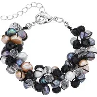 Firetti Perlenarmband Schmuck Geschenk Armschmuck Armband Armkette, mit Kristallstein - mit Süßwasserzuchtperle