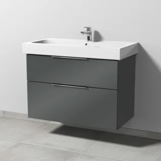 Sanipa 3way Waschtischunterbau zu Geberit iCon Waschtisch mit 2 Auszügen, Anthrazit-Glanz UF65279