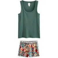 Next Pyjama Schlafanzug mit geripptem Trägertop und Shorts (2 tlg)