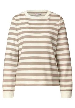 Street One - Gestreifter Sweater beige - Gr. - 36