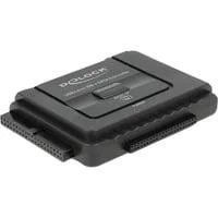 USB 3.2 Gen 1 Konverter, USB-A Stecker > SATA 22P + IDE 40P + IDE 44P Buchse schwarz, mit Backup Funktion