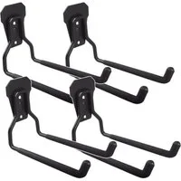 Maclean Wandhalterung MC-440, (4-tlg., Garage Werkzeughalter Schlauchhalter Wandhaken 35kg schwarz)