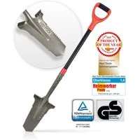 Red Tools Spaten Power Head 115cm Gärtnerspaten - Spaten mit Wurzelsäge, (Stück, 1), 115 cm Gesamtlänge, Wurzelsäge, All-in-One-Werkzeug, 50Mn
