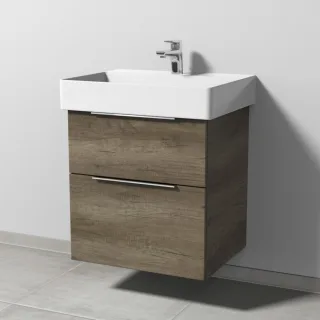 Sanipa 3way Waschtischunterbau zu Duravit Dura Square Waschtisch mit 2 Auszügen, Eiche-Nebraska UM42637