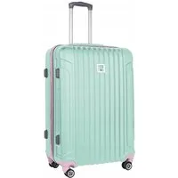 PASO Koffer Reisekoffer XL 75x45x28 cm leicht 4,25 kg Familienurlaub, Hartschalenkoffer Mintgrün Groß 100L ABS 4 Rollen TSA-Schloss