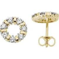 Firetti Paar Ohrstecker Schmuck Geschenk Gold 333 Ohrschmuck Ohrringe Kreis rund bicolor, mit Zirkonia (synth)