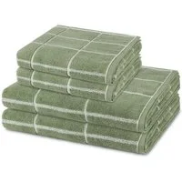 ROSS Handtuch Set Sensual Skin Karo, Walkfrottee (Spar-Set, 4-St), 2 X Handtuch 2 X Duschtuch im Set - Baumwolle - Saugstark
