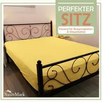 NatureMark Spannbettlaken Mikrofaser Spannbetttuch, Polyester, Gummizug: rundum, viele Größen und Farben Markenware, 90x200cm, Gelb