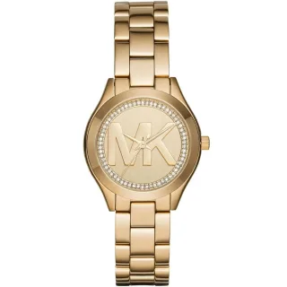 Michael Kors MK3477 Mini Slim Runway 33 mm Goldfarbene Damenarmbanduhr