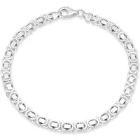 Tony Fein Silberarmband Königsarmband Etrusker 5mm 925er Silber Massiv Hochglanzpoliert, Made in Italy für Herren