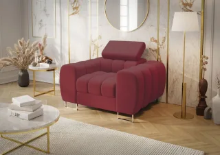 Sessel Designersessel BASTIEN in Stoff Gemma Rot