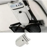 FOUORTUNATE-BEE Brillenetui Magnetischer Brillenhalter für Auto-Sonnenblende mit Kartenclip, Auto-Sonnenblenden Brillenclip mit Ticket- und Kartenhalter