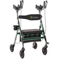 Helavo Rollator H1360, Upright Schwerlastrollator mit Unterarmstützen, Sitz & Tasche