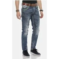 Cipo & Baxx Straight-Jeans DENIM bequeme Jeans mit auffälligen Ziernähten, CD597