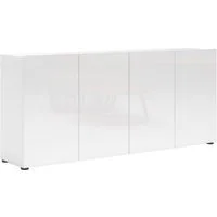 Home affaire Sideboard MISTER- Sideboard, Anrichte, Kommode, Made in Italy, 4 Fächer, Kommode mit 4 Türen, komplett Hochglanz lackiert, Breite 180cm
