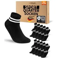 sockenkauf24 Sportsocken 10 Paar kurze Tennissocken Quarter Sportsocken Herren Damen Baumwolle (20-Paar) verstärkte Ferse & Fußspitze, gepolsterte Sohle, Atmungsaktiv