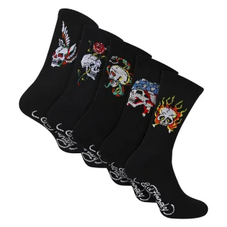 5er-Pack Herren Crew-Socken mit Totenkopf-Muster, weich und atmungsaktiv, lässige Socken