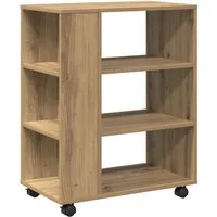 vidaXL Rollcontainer Rollcontainer Artisan-Eiche 60x35x75 cm Holzwerkstoff, (1 St)