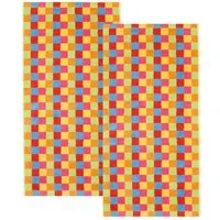 Cawö Handtuch 2 Stück Cawö Life Style Handtücher 7017-25 kariert muilticolor 50x100, Walkfrottier (2-St), 100% Baumwolle