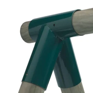 Schaukelverbinder 100 mm - Stabiles Rohrverbindungsstück für Spielplatz-Gestelle - Wetterfeste Pulverbeschichtung Dunkelgrün - Set für Wickey