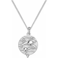 Hey Happiness Kette mit Anhänger mit Gravur Possibility, Planet & Sterne Anhänger, Damen Statementkette Silber 925 vergoldet, Glücksbringer