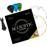 Shaman Saiten Gitarrensaiten für Westerngitarre, (6+2 Saiten-Set, 11-tlg), Kompletter Satz plus 2 Ersatz-Saiten (E1 und G3)