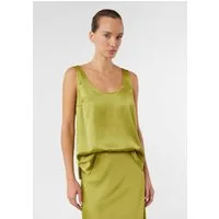 comma Blusentop Bluse Satintop mit tiefem Ausschnitt