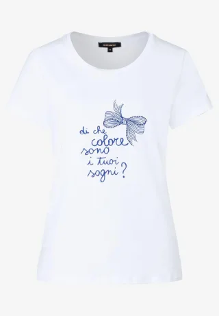 MORE & MORE - Wording-Shirt weiß - Gr. - 40