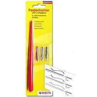 Rheita Kalligraphie-Stift Rheita Federhalter-Set bestehend aus Federhalter und 3 Federn in