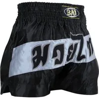 BAY-Sports Sporthose Thaiboxhose Thaiboxen Hose Shorts Muay Thai Kick (1-tlg) Kixkboxen, MMA, für Kinder und Erwachsene, Fashion schwarz grau