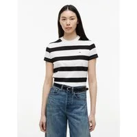 Tommy Jeans Kurzarmshirt TJW REG S FLAG JERSEY SS TEE EXT Baumwolle, regular fit, Kurzarm, Blockstreifen